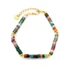 Pulseira Retrô de Ágata Indiana Colorida de Nicho Transfronteiriça Aço Inoxidável Multicor Joia de Pulseira de Luxo Leve de Alta Qualidade