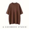 Nuevo Suéter de Cachemir para Otoño e Invierno Cuello Redondo Tejido de Punto Manga Corta Suéter Básico para Mujer Suéter Holgado y Versátil con Top Elegante