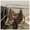 Nova Bolsa Feminina Retro Comércio Exterior Coreano Leopardo Axila Bolsa Elegante Requintado All-match Crossbody Saddle Bag