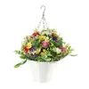 Nuevo Cesta Colgante de Flores Artificiales de Primavera Transfronteriza de Amazon Guirnalda de Cesta Colgante Decoración de Maceta Colgante de Hierro para el Hogar Accesorios