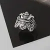 Anillo Vintage Desgastado de Gato Plateado para Hombres y Mujeres, Versión Ancha Exagerada, Anillo Abierto Personalizado, Anillo para Dedo Índice, Artículo Popular Transfronterizo