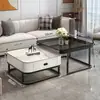 Mueble de TV de lujo ligero, diseño minimalista moderno, mueble de TV de pie para la sala de estar, soporte de TV extensible, combinado con una mesa de centro, estilo transfronterizo
