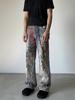 Pantalones vaqueros con estampado digital 3D de estilo americano para hombre, estilo urbano, primavera y otoño, con efecto grafiti de tinta salpicada, corte ajustado, rectos e informales.