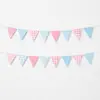 Banderines triangulares coloridos para fiesta de cumpleaños de bebé, pancartas de decoración para jardín de infantes, banderines triangulares de colores, en stock del fabricante
