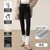 Nuevos leggings acanalados cepillados para mujer, adecuados para usar como ropa exterior en otoño e invierno, corte ajustado, control de abdomen, pantalones de algodón grises, cálidos y que realzan las caderas, pantalones de otoño