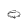 Moda Europea y Americana Anillo de Acero Inoxidable 316 con Puntas de Estrella y Diamantes para Mujer, Oro de 18K No se Desvanece, Estilo de Nicho de Gama Alta, Anillo de Amistad