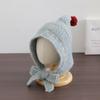 Chapéu de Bebê Outono e Inverno Chapéu de Lã Estilo Coreano Tricotado Pompom de Pele Amarrar Proteção de Orelha Quente À Prova de Vento Chapéu de Elfo para Meninos e Meninas