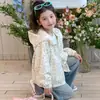 Jaqueta Infantil Outono 2026 Novo Estilo Jaqueta Corta-Vento Estilosa Infantil Estilo Primavera/Outono Feminino Blusa Floral Fashion