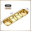 Platito pequeño retro de acero inoxidable 304, plato para condimentos, plato dividido para salsa de soya y vinagre, plato para condimentos para salsa para mojar para hot pot, guarnición