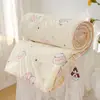 Colcha Fresca de Verão Bordada com Conchas Algodão Lavado Fio Dupla Camada Colcha de Verão Conjunto de Quatro Peças Fina Desenho Animado Lavável à Máquina Lavável Colcha de Presente