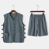 Algodón y Lino Fino de Verano Traje Tang de Estilo Chino Chaleco Chaqueta Chaleco Chaqueta Retro Hanfu Camisa de Cabeza Vieja Traje de Estilo Chino Ropa de Husses
