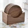 Tapete Isolante Térmico Anti-Queimadura de Madeira Maciça, Porta-Copo para Mesa, Tapete Redondo de Madeira de Faia para Mesa de Jantar, Porta-Copo de Madeira Criativo Antiderrapante para Café