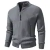 Cárdigan de Punto para Hombre Otoño/Invierno 2026 con Cuello Alto, Doble Cremallera y Diseño Texturizado, Suéter Chaqueta Casual de Manga Larga