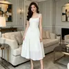 2026 Nuevo Vestido de Verano para Mujer Sexy Cuadrado Escote Cintura Ceñida Adelgazante Sin Mangas Tirantes Largo 8051
