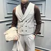 Chaleco de Traje de Doble Botonadura para Hombre, Chaleco de Color Sólido Ajustado para Negocios Casual, Chaleco de Traje de Doble Botonadura para Hombre