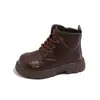 Botas Curtas Quentes Forradas com Lã Estilo Britânico para Meninas 2026 Novidades de Inverno Botas Martin Casuais para Crianças de Meia-Idade e Mais Velhas Tendência
