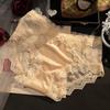 Calcinha Feminina Sexy Francesa Casual Tamanho Grande Renda Tela Cintura Média-Baixa Estilo Pura Luxúria Forro 100% Algodão