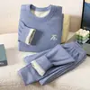 Ropa Interior Cálida para Niños Ropa y Pantalones de Otoño sin Costuras de Lana y Seda para Niños Invierno Cómoda Ropa de Bebé Conjunto para Estar en Casa