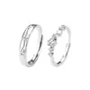 Anillo de Pareja Viaje Planetario Plata de Ley S925 Moda Versátil Lujo Accesible Anillo de Pareja Anillo de Zirconia Apertura Ajustable