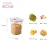 Contenedores Cuadrados Transparentes Sellados para Almacenamiento de Mascotas para Cocina, a Prueba de Humedad, Apilables, Adecuados para Almacenar Granos, Bocadillos y Frutas Secas