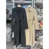 El tamaño ha sido actualizado. Vestido elegante coreano estilo francés con solapa, de un solo botón, con cinturón para ceñir la cintura, para mujer 17983