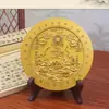 Latón Bestias Divinas Cuatro, Bendiciones del Oficial Celestial, Espejos de Bronce Bagua, Adornos de Escritorio, Piedra Gandang Buena Suerte Adornos de Artesanía de Latón