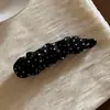 Pinza banana satinada para coleta alta con lazo, pasador elegante y exquisito, pinza de torsión grande para la parte trasera de la cabeza