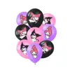 Decoración de Fiesta de Cumpleaños Temática de Kuromi Transfronteriza Globos, Banderines, Adornos para Pastel desde la Fábrica Original