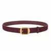 Cinturón Versátil de Cuero Genuino de Alta Gama para Mujer Gamuza Hebilla de Pin Simple Moda Decorativo Cinturón para Jeans Transfronterizo