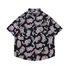 Camisetas de Manga Corta Divertidas con Dibujos Animados y Graffiti Estilo Hong Kong Veranieño para Hombres y Mujeres Estilo Dopamina Sueltas Dulces Florales Camisas Modernas