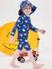 Trajes de Banho Infantis para Meninos e Meninas de 1 a 8 Anos, Proteção Solar de Manga Longa Secagem Rápida de Duas Velocidades Maiôs Peça Única para Bebês e Crianças Pequenas