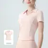 Camiseta Deportiva de Manga Corta con Cuello de Solapa de Moda para Mujer, Secado Rápido, Adelgazante, Transpirable, para Pilates, Running, 2026 Nueva