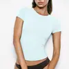 Camiseta esportiva de verão, roupa de yoga, top justo de secagem rápida, top fitness, roupa esportiva para corrida ao ar livre, manga curta para mulheres