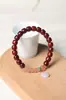 Madera de Palisandro Rosa de Hoja Pequeña India Material Viejo DIY Perla Roja del Sur 15mm Diseño Círculo Único Pulsera de Cuentas Budistas para Hombre y Mujer Venta al por Mayor