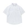 Pantalones Magmans de Bolsillo Doble Básico Tendencia Camisa Casual de Manga Corta Holgada Juventud Camisa de Algodón Hombre C3302