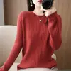 Cuello redondo de estilo francés, manga larga acanalada, textura acanalada exquisita, camisa básica versátil y elegante para mujer en primavera y otoño, suministro directo del fabricante