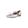 Zapatos Mary Jane de Piel de Oveja de Dos Capas Zapatos para Mujer que Aumentan la Altura Oculta Otoño e Invierno Nuevos Puntera Cuadrada Lazo Hebilla de Una Sola Tira Boca Baja Zapatos Individuales para Mujer