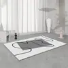 Alfombra Japonesa para Sala de Estar Estilo Wabi-Sabi, Antideslizante y Resistente a Manchas, Felpudo de Terciopelo de Cristal, Alfombra Imitación Sisal