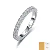 Anillo Completo de Moissanita de Plata de Ley S925, Anillo de Banda Completa de Moissanita para Mujeres, Hecho Completamente de Plata 925, Anillos Apilables Transfronterizos al por Mayor