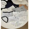 Ropa Interior de Algodón para Bebé Niña Clase A Estilo Escolar Estampado de Oso de Dibujos Animados Ribete de Encaje Algodón Puro Transpirable Calzones para Niña