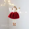 Novo chapéu de anjo de tecido de Natal, ornamento único para meninas, decorações temáticas de Natal para casa e festas
