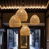 Lustre de estilo japonês restaurante tatami quarto estudo lâmpada engenharia estilo chinês pastoral homestay LED sala estar vime lustre