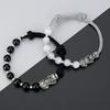 Pulsera de Pareja Pixiu de Plata Pura 999, un Par de Pulseras de Plata Estilo Pareja, Pulseras Trenzadas, Regalos de Cumpleaños para Novio y Novia