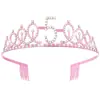 Diadema Corona Feliz Cumpleaños Infantil Fiesta Bebé Diamante Brillante Digital 3 Años 4 Años 5 Años 6 Años Accesorios para el Cabello