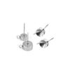 Acero inoxidable soporte de piedra soldadura pin arete acero titanio soldadura pin espiral redondo pastel diy uña hueso oreja pin gema joyería