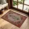 Felpudo de Entrada para Puerta Interior Estilo Étnico Bohemio Retro Resistente a Manchas Antideslizante Alfombra para Zona de Bienvenida