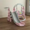 [Conjunto de Escorregador e Balanço Infantil para Uso Doméstico, Piscina de Bolinhas Oceânicas Interna, Cesta de Basquete para Bebê, Gol de Futebol de Brinquedo]