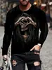 Camiseta Masculina de Manga Longa design de moda casual para uso casual diário