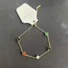 Pulseira de Trevo de Quatro Folhas de Cristal para Mulheres, Joia Banho de Ouro Cobre Flor de Cinco Folhas, Moda Tendência, Venda Quente Transfronteiriça Atacado em Estoque