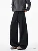 Pantalones deportivos de peso pesado de pierna ancha con dobladillo curvo y buena caída, pantalones de chándal rectos holgados para adolescentes, estilo americano casual para hombre talla grande